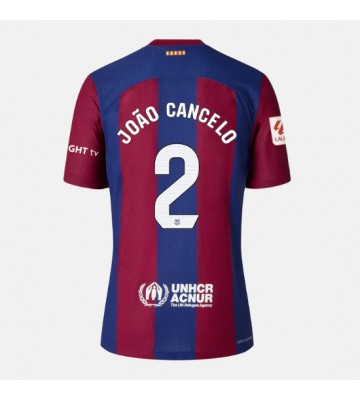 Barcelona Joao Cancelo #2 Replica Home Stadium Shirt for Women 2023-24 Short Sleeve